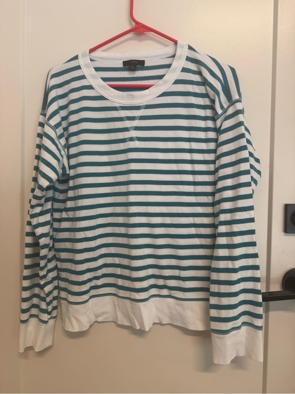 J.Crew Striped Teal Long Sleeve Pullover, S